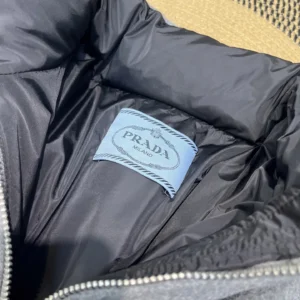 Replica Prada Down Jacket Grey Stand Collar Style Reps - RepLuxe