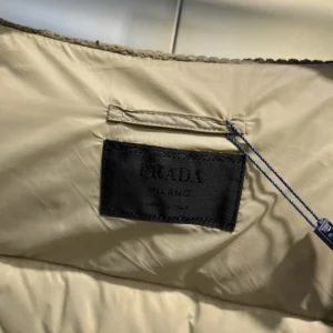 Replica Prada ReNylon Down Jacket Beige Unisex Reps - RepLuxe