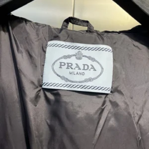 Replica Prada Velvet Down Jacket Black Hooded Reps - RepLuxe