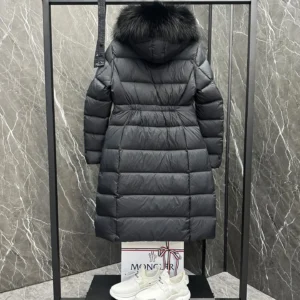 Replica Moncler Boedic Down Jacket Black Long Reps - RepLuxe