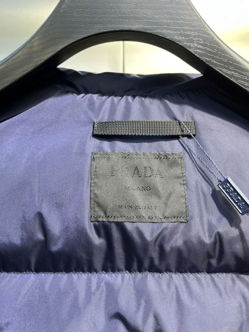 Replica Prada Biker Down Jacket Blue Hooded Reps - RepLuxe
