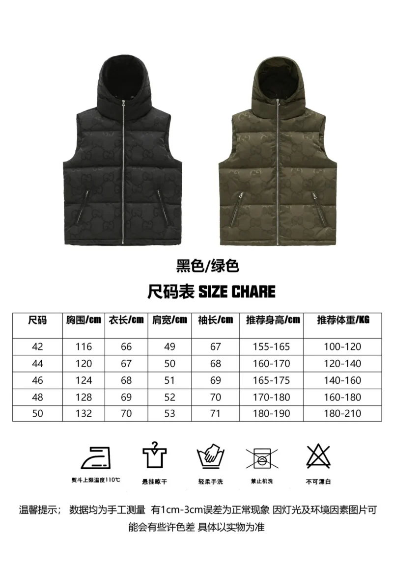 Replica Gucci GG Canvas Hooded Down Vest Black Reps - RepLuxe