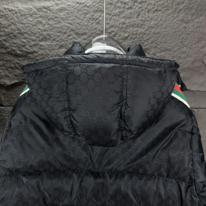 Replica Gucci FW Caban Down Jacket Black Striped Reps - RepLuxe