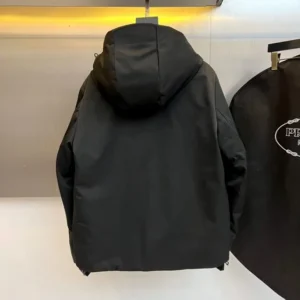 Replica Prada Down Jacket Black Hooded Style Reps - RepLuxe