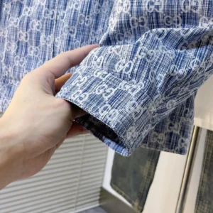 Replica Gucci Jacquard Denim Down Jacket Blue Regular Reps - RepLuxe