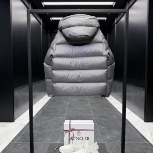 Replica Moncler Couyere Down Jacket Grey Hooded Reps - RepLuxe