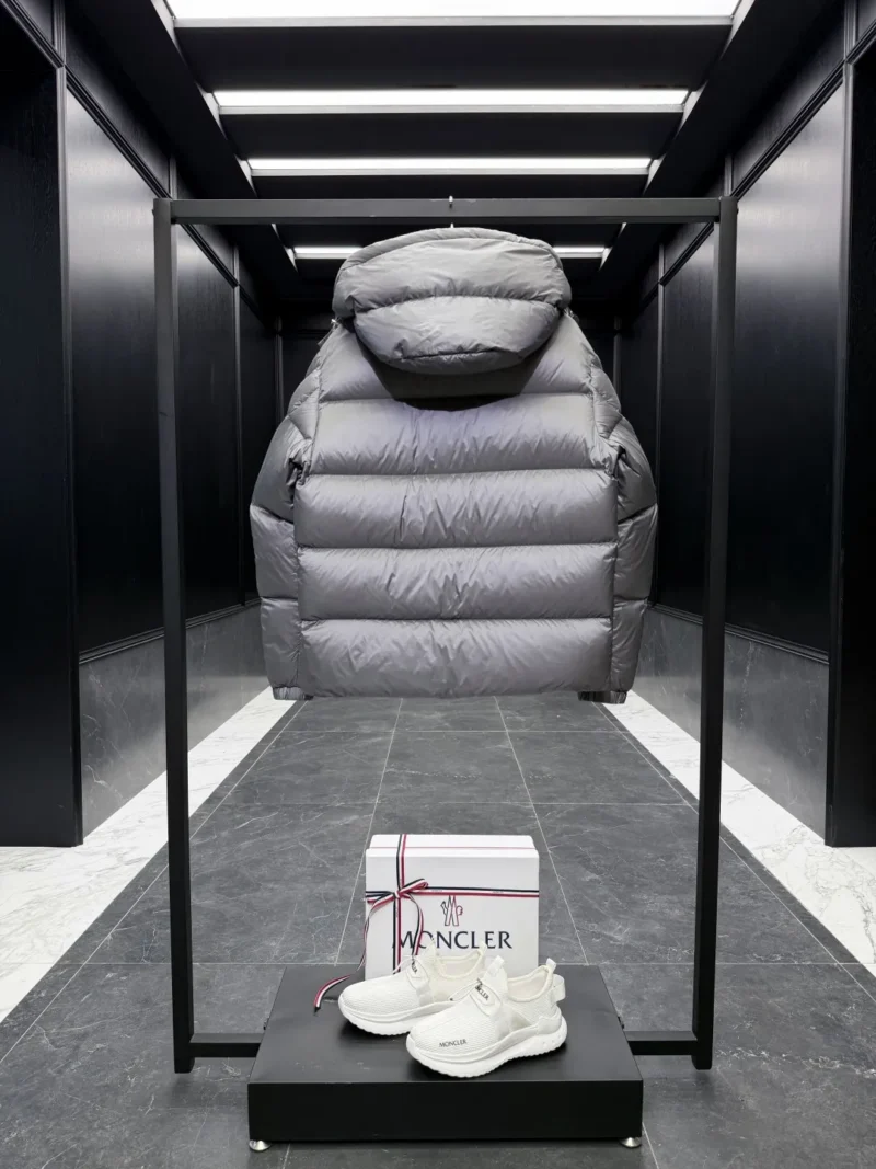 Replica Moncler Couyere Down Jacket Grey Hooded Reps - RepLuxe