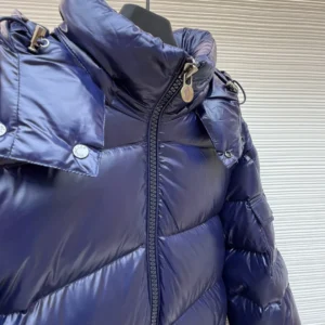 Replica Moncler Maya Down Jacket Navy Blue Hooded Reps - RepLuxe