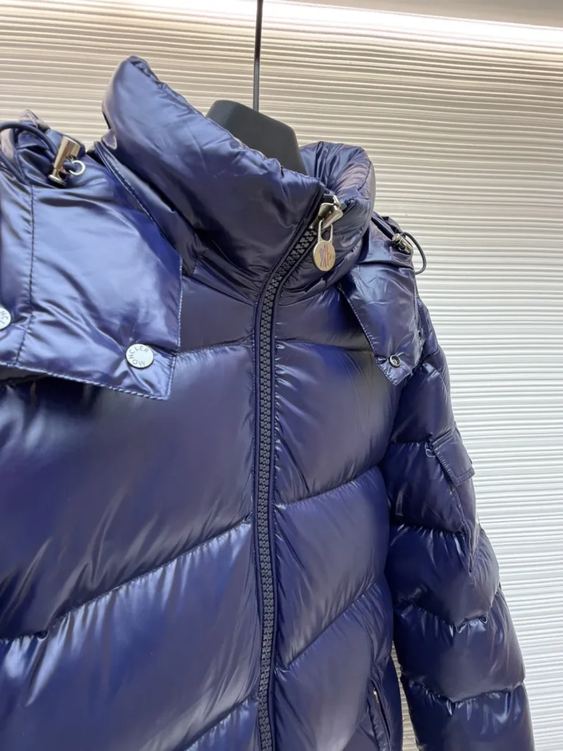 Replica Moncler Maya Down Jacket Navy Blue Hooded Reps - RepLuxe