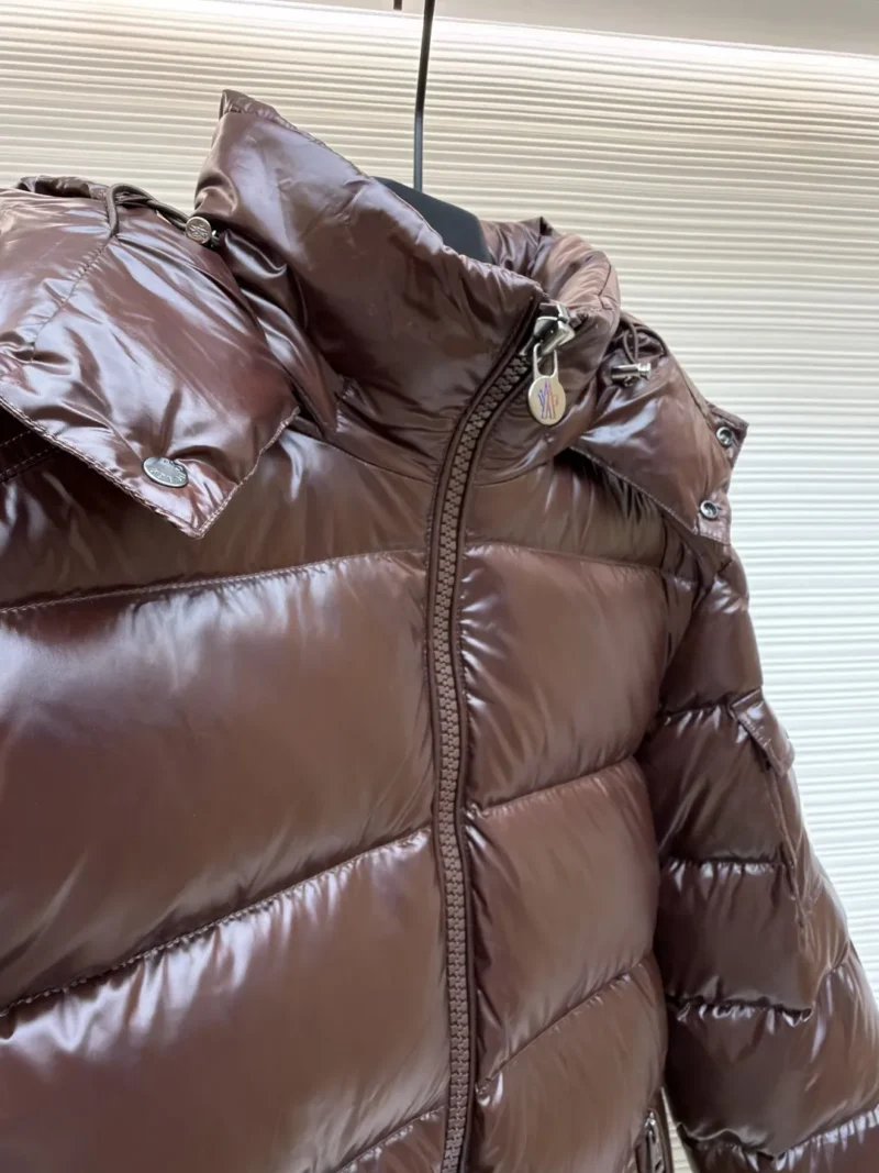 Replica Moncler Maya Down Jacket Brown Hooded Reps - RepLuxe