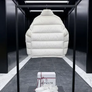 Replica Moncler Levitha Down Jacket White Stand Collar Reps - RepLuxe