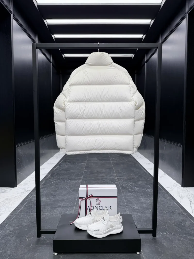 Replica Moncler Levitha Down Jacket White Stand Collar Reps - RepLuxe