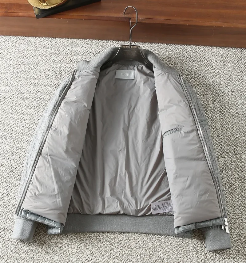 Replica Dior Knit Down Jacket Grey Unisex Style Reps - RepLuxe