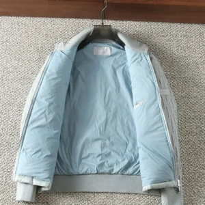 Replica Dior Knit Down Jacket Light Grey Unisex Reps - RepLuxe