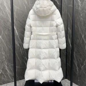 Replica Moncler Faucon Long Down Coat White Women Reps - RepLuxe