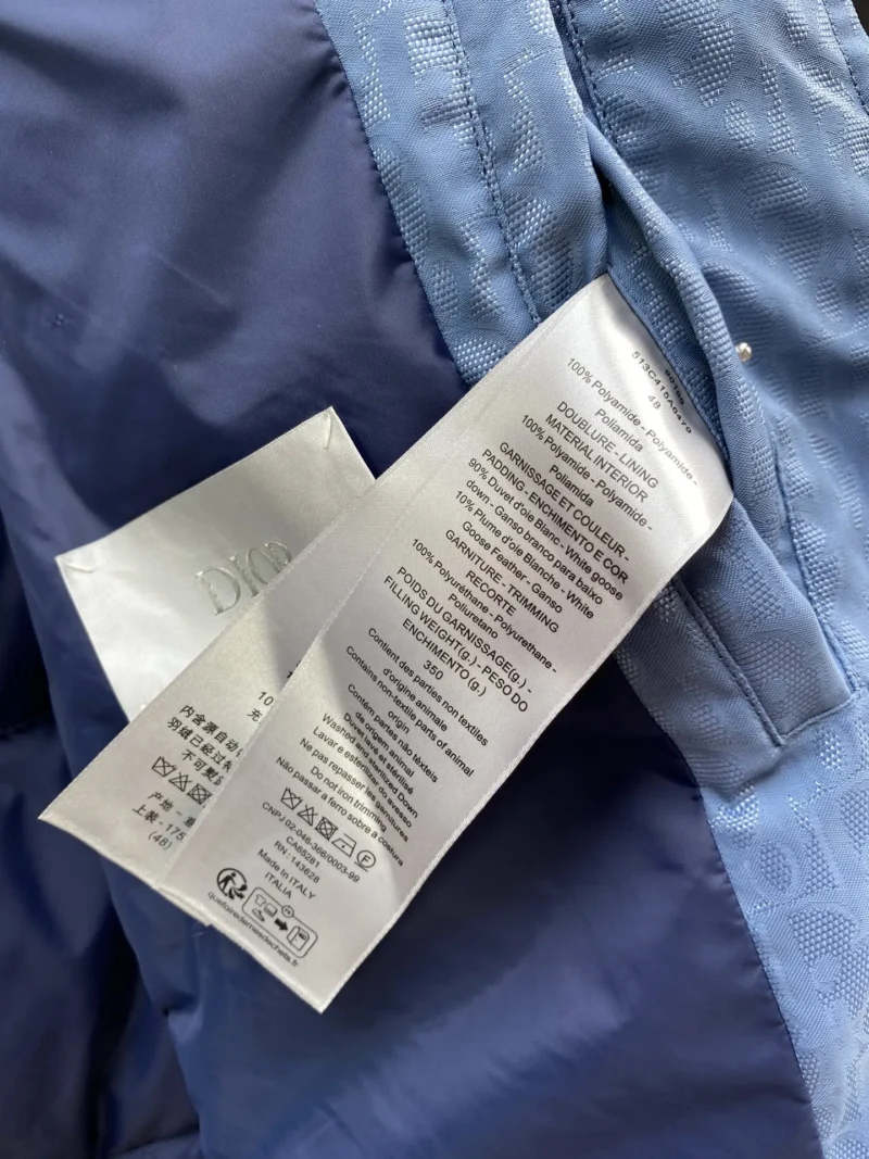 Replica Dior CD Classic Down Jacket Blue Quilted Reps - RepLuxe