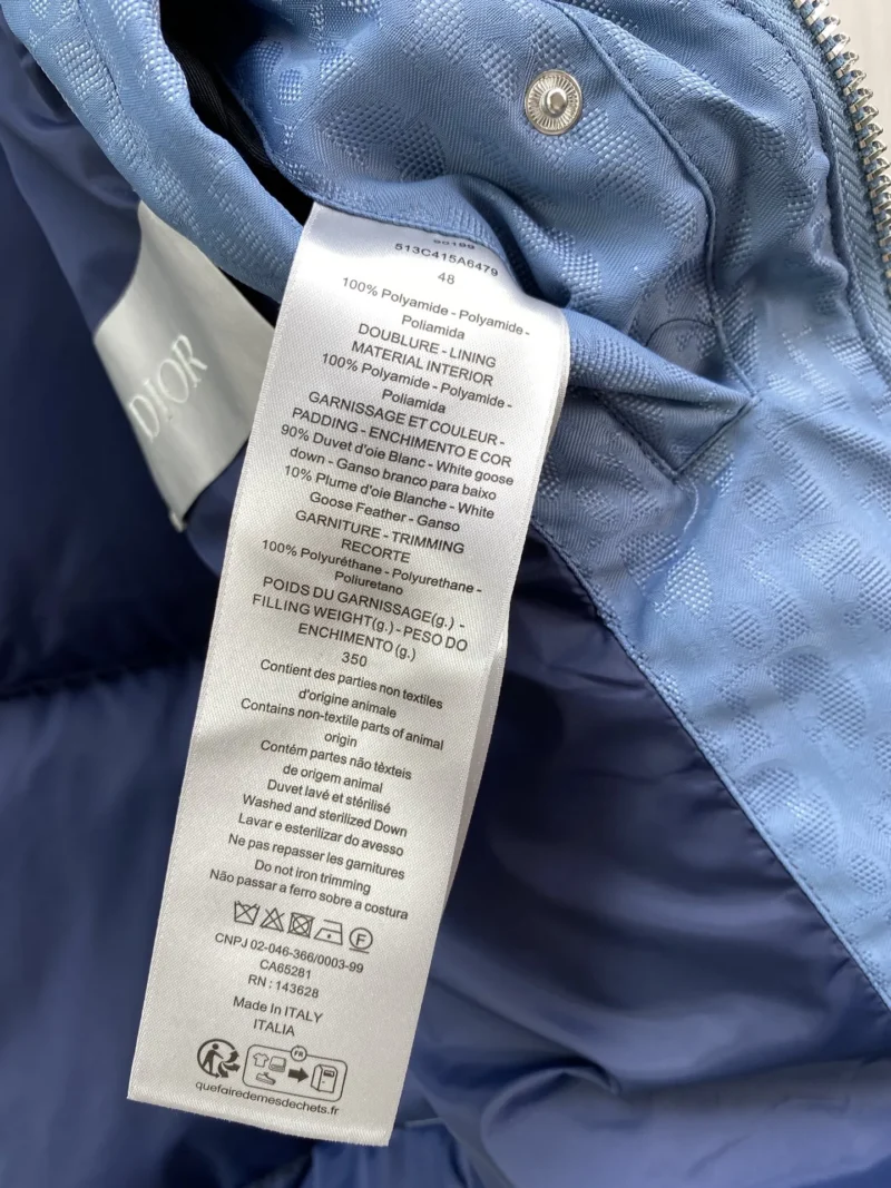 Replica Dior CD Classic Down Jacket Blue Oblique Reps - RepLuxe