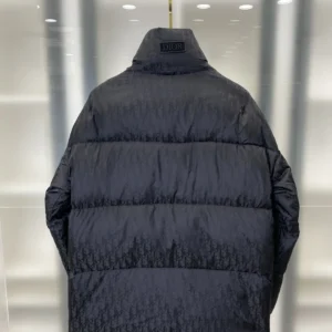 Replica Dior Oblique Down Jacket Black Stand Collar Reps - RepLuxe