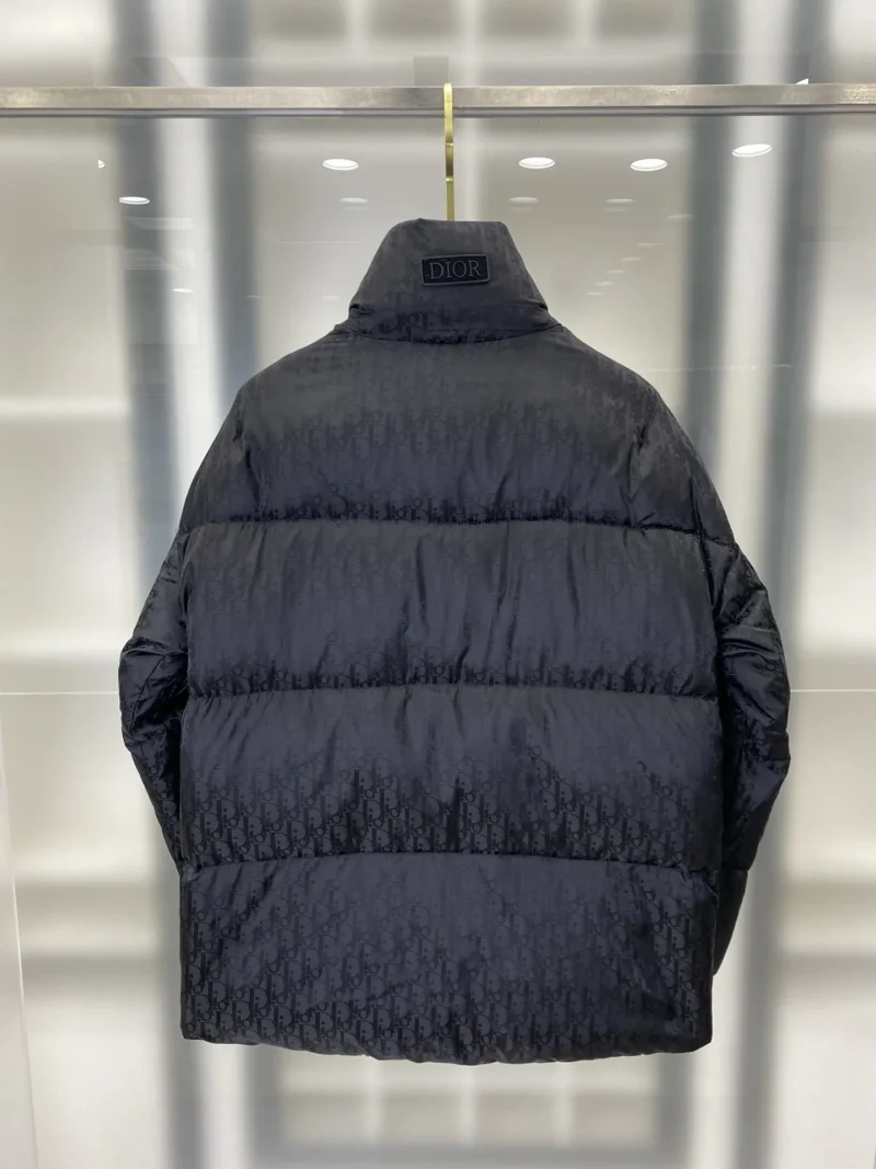 Replica Dior Oblique Down Jacket Black Stand Collar Reps - RepLuxe
