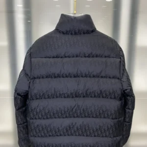 Replica Dior Oblique Down Jacket Black Stand Collar Reps - RepLuxe
