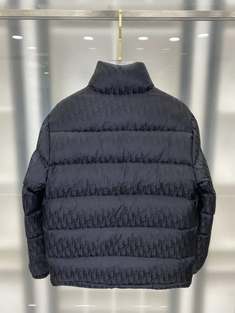 Replica Dior Oblique Down Jacket Black Stand Collar Reps - RepLuxe