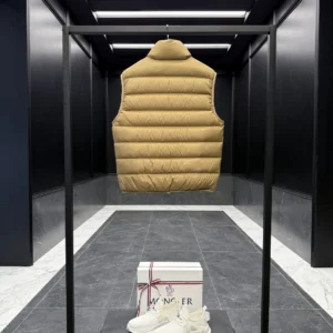 Replica Moncler Contrin Mens Vest Beige Quilted Reps - RepLuxe