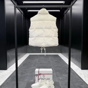 Replica Moncler Arques Womens Vest White Teddy Fleece Reps - RepLuxe