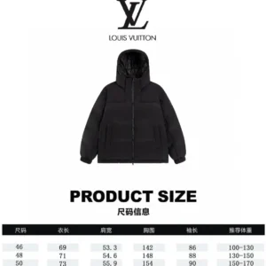 Replica LOUIS VUITTON Down Jacket Black Oversize Reps - RepLuxe