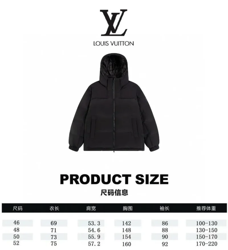 Replica LOUIS VUITTON Down Jacket Black Oversize Reps - RepLuxe