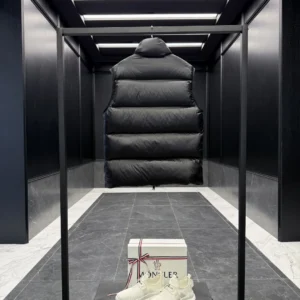 Replica Moncler Sumido Vest Black Stand Collar Reps - RepLuxe