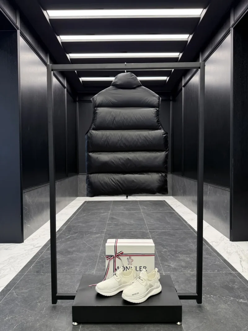 Replica Moncler Sumido Vest Black Stand Collar Reps - RepLuxe