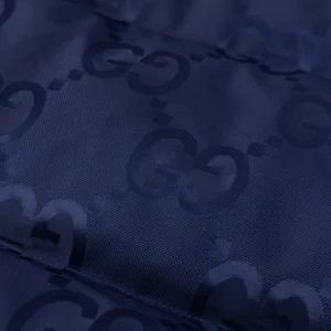 Replica Gucci Logo Jacquard Down Jacket Blue Reps - RepLuxe