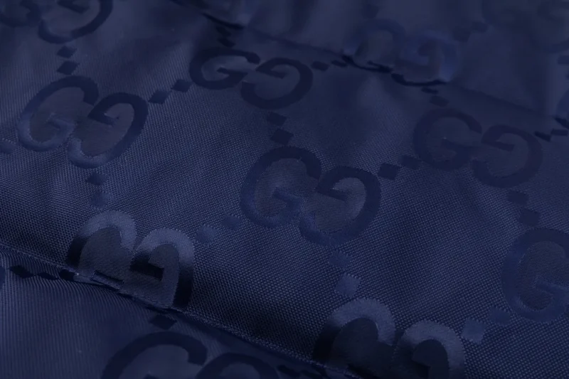 Replica Gucci Logo Jacquard Down Jacket Blue Reps - RepLuxe