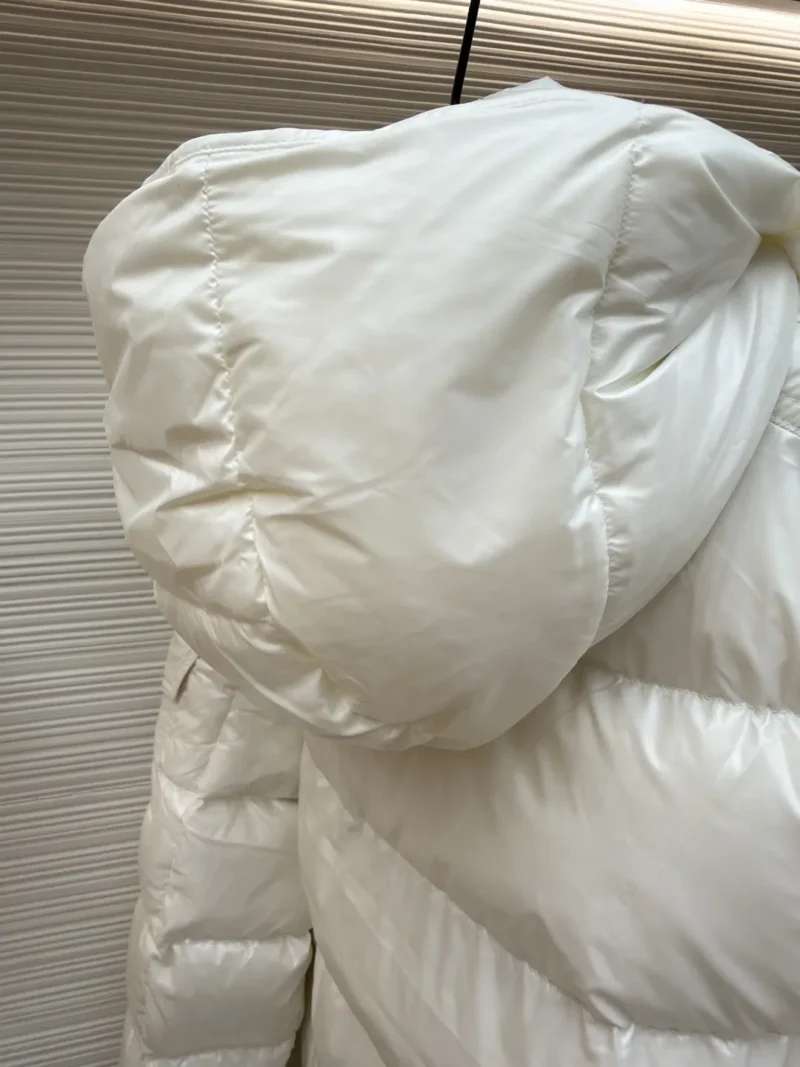 Replica Moncler Maya Down Jacket White Hooded Reps - RepLuxe