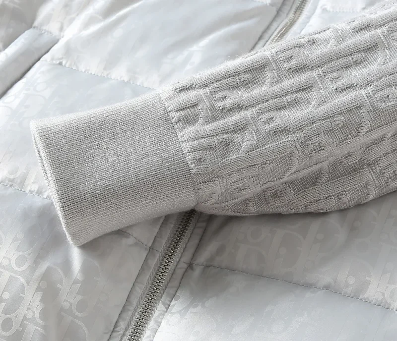 Replica Dior Knit Down Jacket White Unisex Reps - RepLuxe