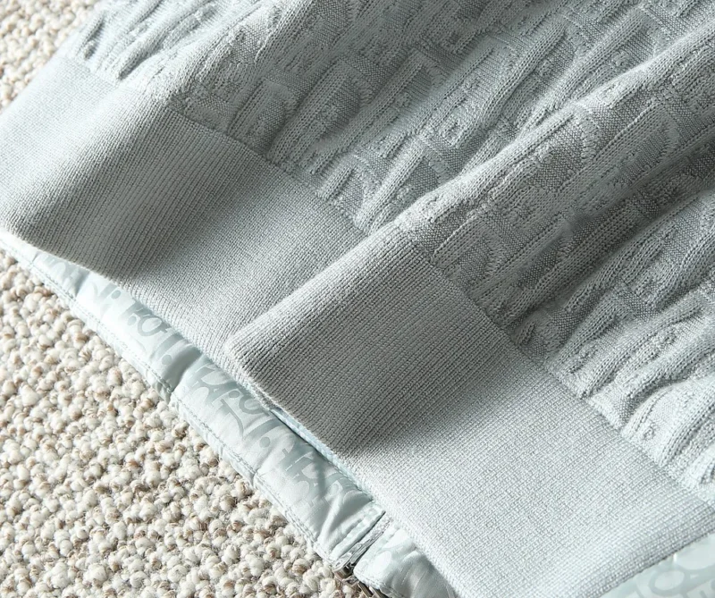 Replica Dior Knit Down Jacket Light Grey Unisex Reps - RepLuxe