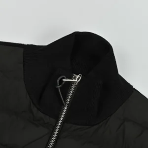 Replica Moncler Knit Down Jacket Black Stand Collar Reps - RepLuxe