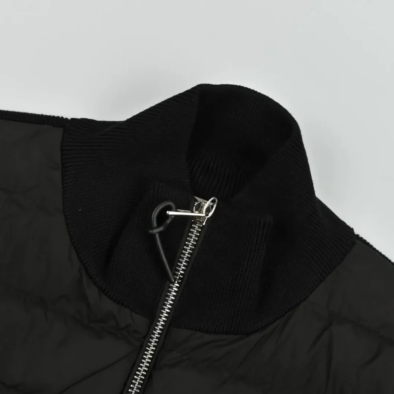 Replica Moncler Knit Down Jacket Black Stand Collar Reps - RepLuxe