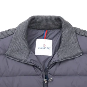 Replica Moncler Knit Down Jacket Grey Stand Collar Reps - RepLuxe