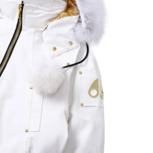 Replica Moose Knuckles Gold Scissor Down Jacket White Reps - RepLuxe