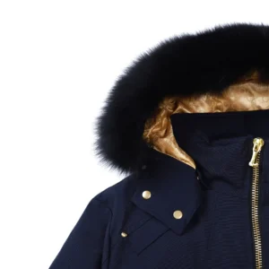 Replica Moose Knuckles Gold Scissor Jacket Navy Blue Reps - RepLuxe