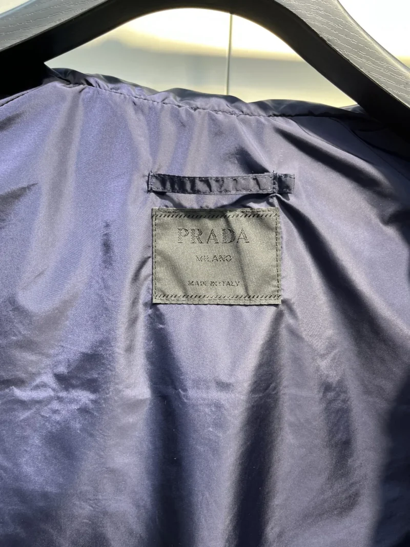 Replica Prada Minimalist Down Vest Blue Stand Collar Reps - RepLuxe
