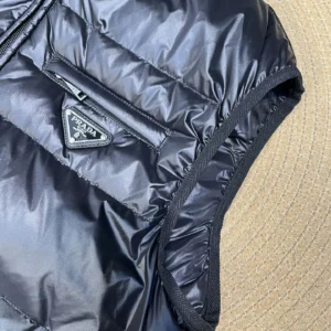 Replica Prada Minimalist Down Vest Black Stand Collar Reps - RepLuxe
