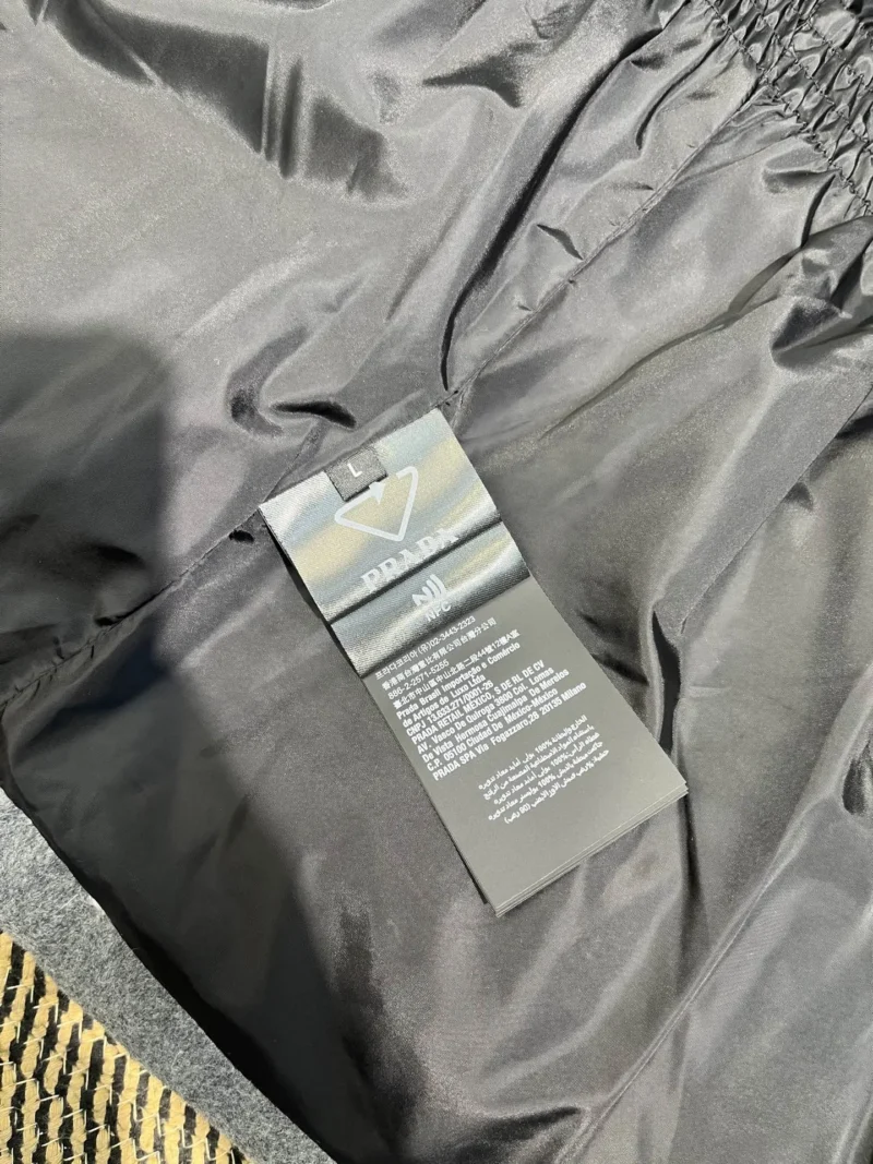 Replica Prada Logo Wool Down Vest Gray Sleeveless Reps - RepLuxe