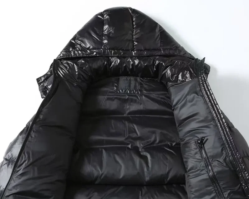 Replica Prada Hooded Down Jacket Black Puffer Reps - RepLuxe