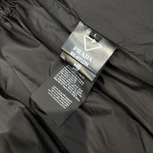 Replica Prada Velvet Down Jacket Black Hooded Reps - RepLuxe