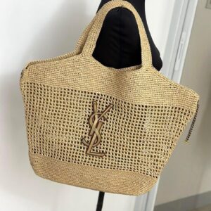 YSL Saint Laurent Icare Maxi raffia tote bag